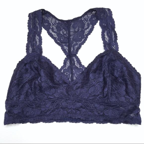 3/$30 Navy Racerback Lace Bralette - Picture 1 of 5